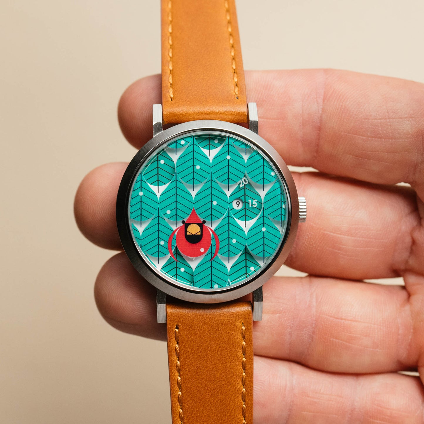 Charley Harper Coniferous Cardinal Jump Hour Automatic
