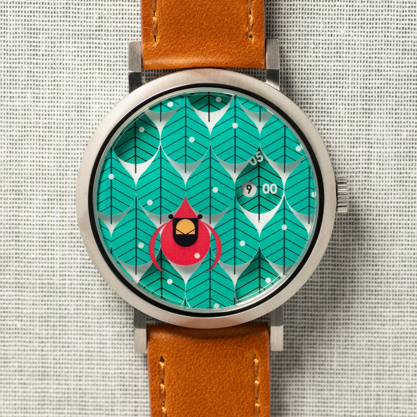Charley Harper Coniferous Cardinal Jump Hour Automatic