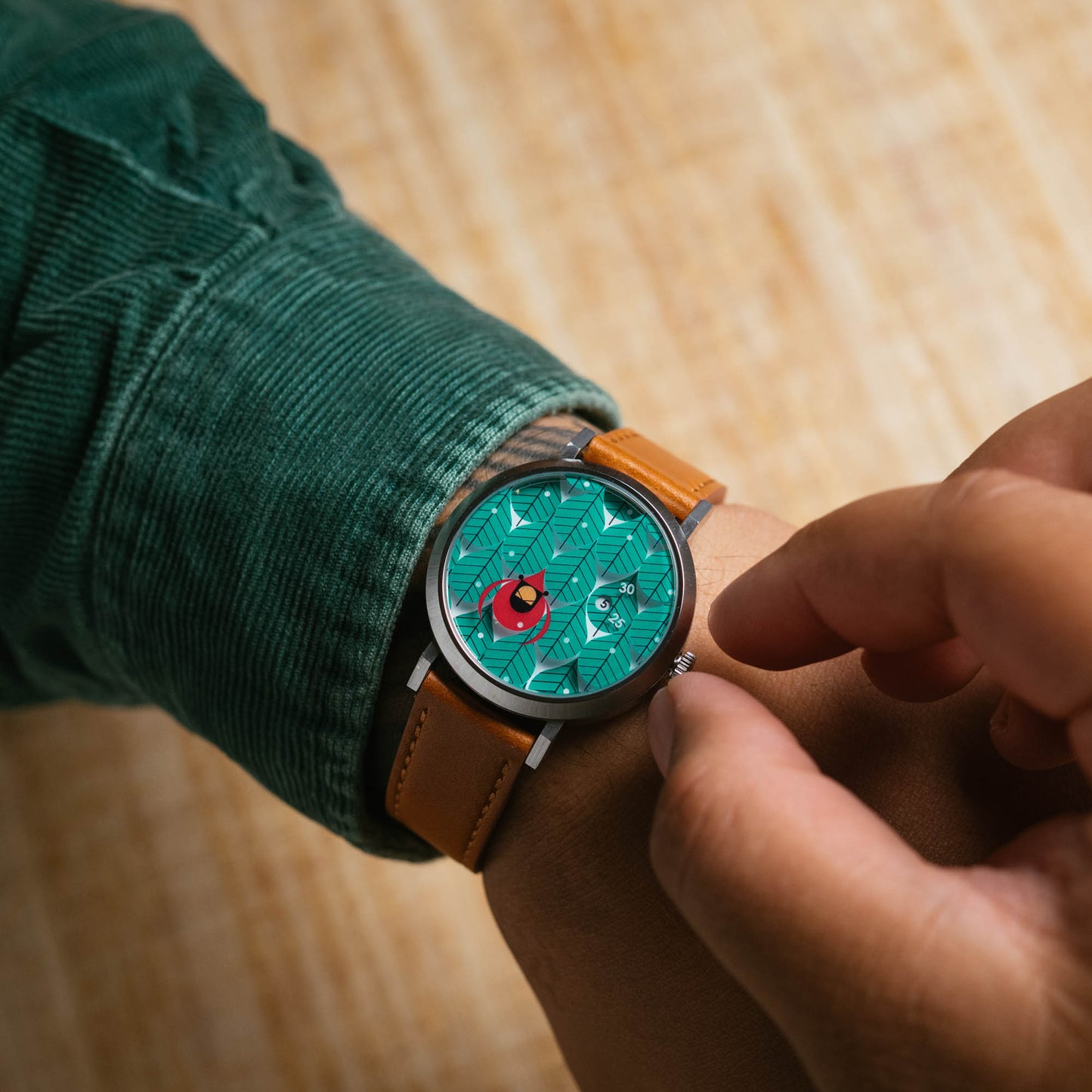 Charley Harper Coniferous Cardinal Jump Hour Automatic