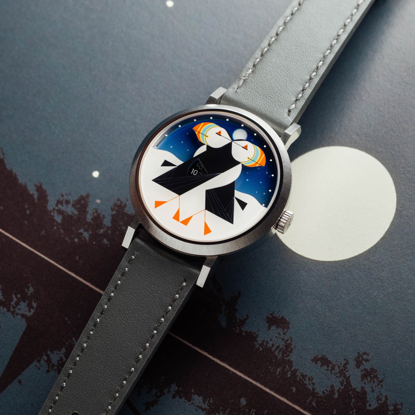 Charley Harper Puffins Passing Day & Night