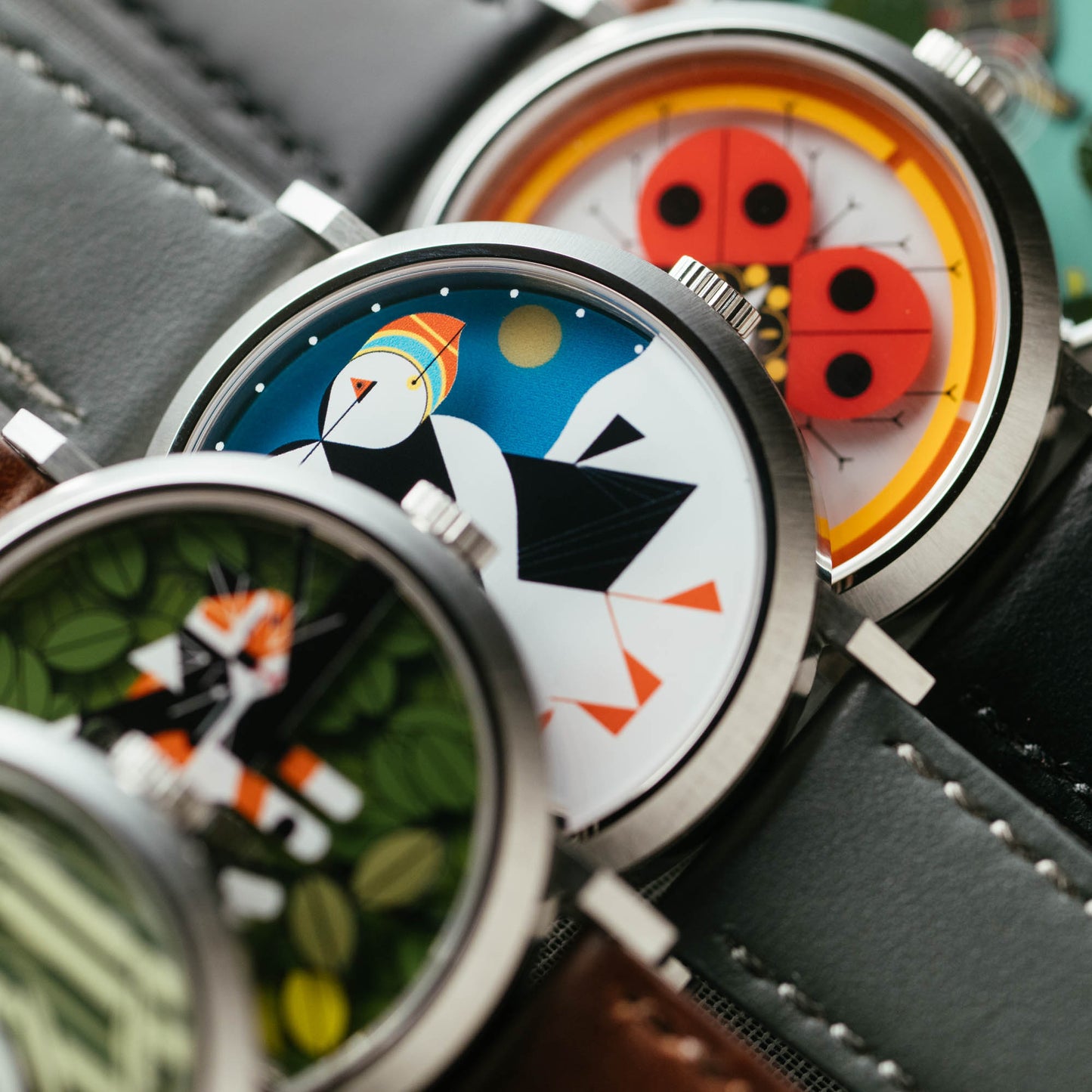 Charley Harper Puffins Passing Day & Night