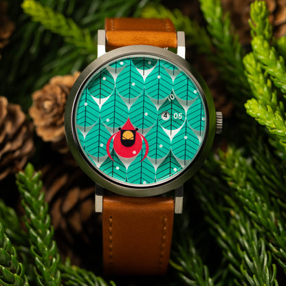 Charley Harper Coniferous Cardinal Jump Hour Automatic