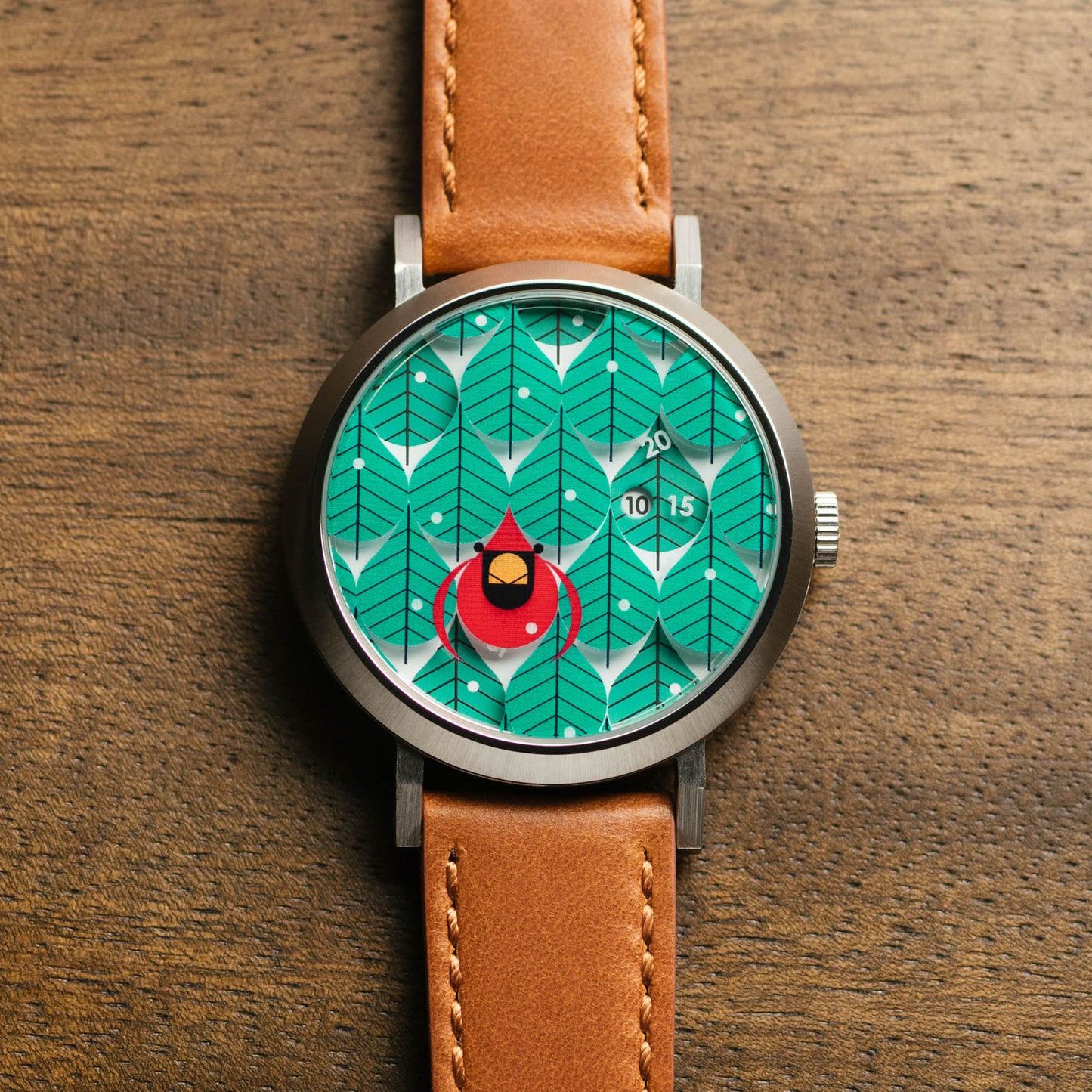 Charley Harper Coniferous Cardinal Jump Hour Automatic