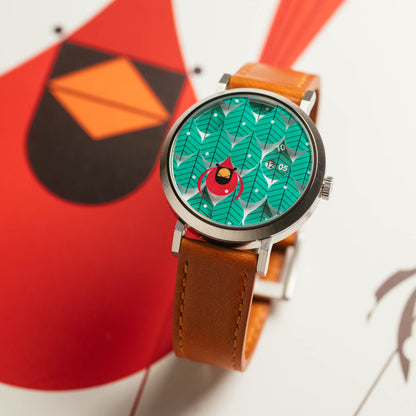 Charley Harper Coniferous Cardinal Jump Hour Automatic