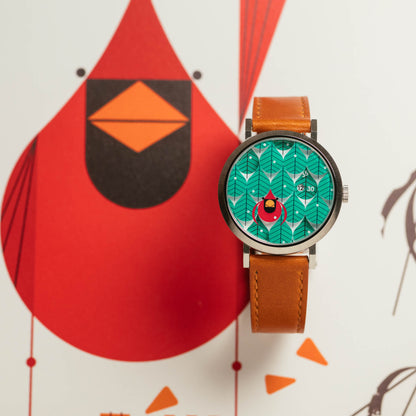 Charley Harper Coniferous Cardinal Jump Hour Automatic