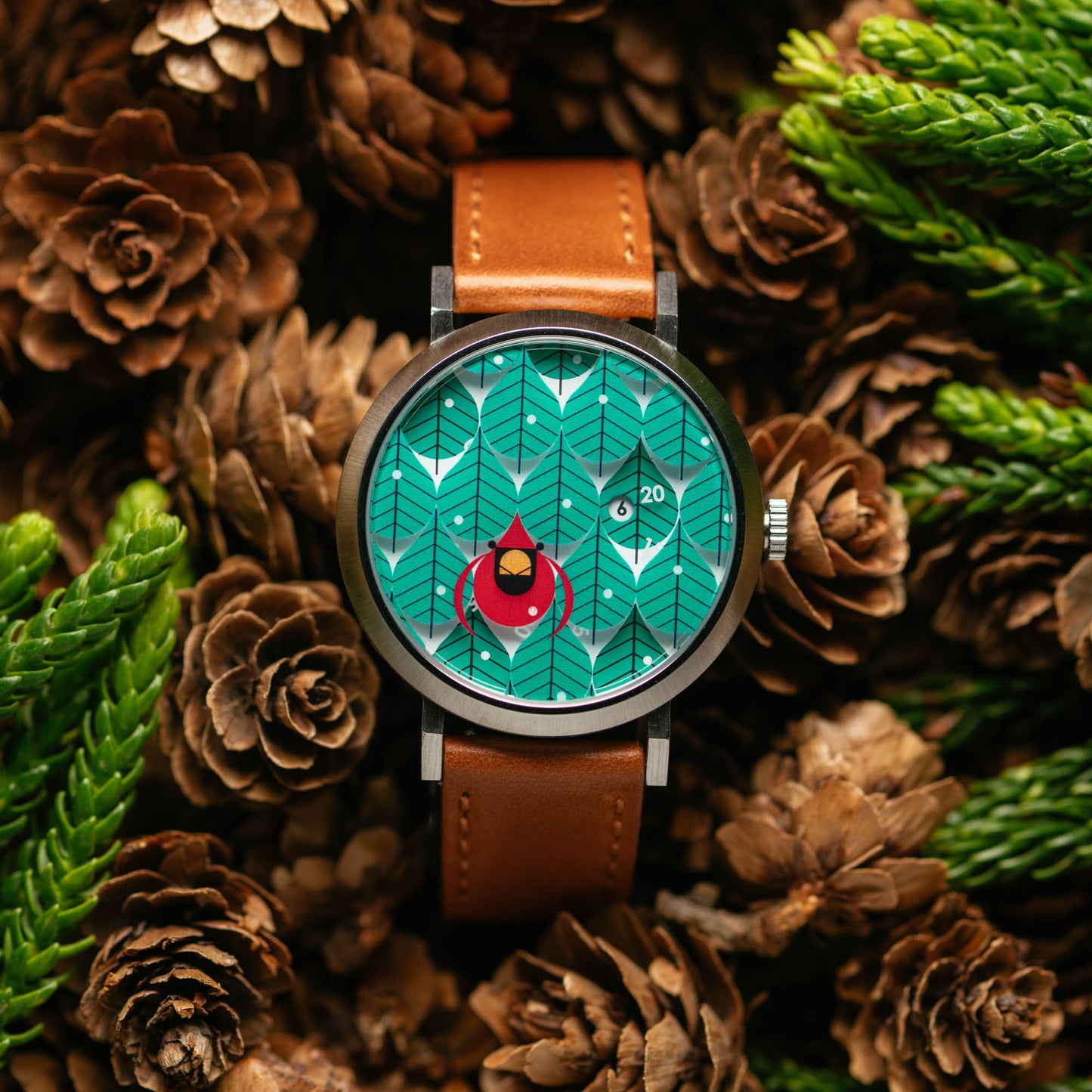 Charley Harper Coniferous Cardinal Jump Hour Automatic