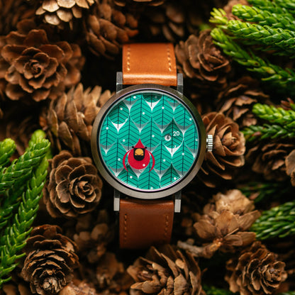Charley Harper Coniferous Cardinal Jump Hour Automatic