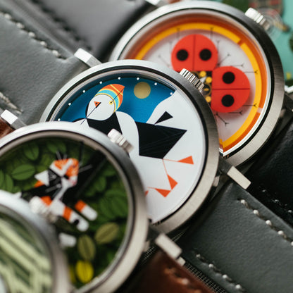 Charley Harper Puffins Passing Day & Night