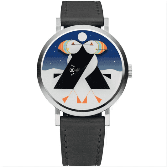 Charley Harper Puffins Passing Day & Night